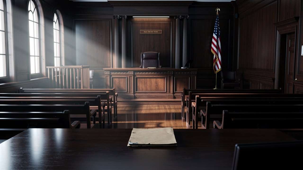 Formal courtroom interior representing Illinois probate court process
